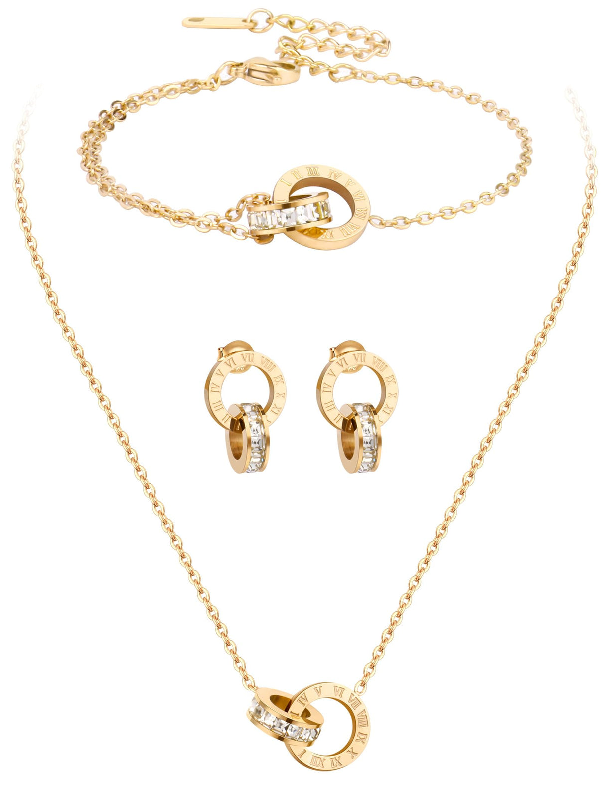 AILPIWE Gold Jewelry Set for Women Dainty Circle Jewelry Sets