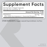 Sports Research® Magnesium L-Threonate 2000mg w/Magtein®, 90 Count