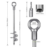 Insaga 30'' Ground Anchors Screw in Heavy Duty 12mm Solid Steel, 3" Spiral Blade with Smooth Edges, Fully Welded Design for Mobile Home, Shed, Trampoline, Swing Set, Carport, Earth, Tent, 4Pack