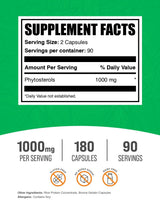 BulkSupplements.com Phytosterols Capsules - Phytosterols Supplement, Beta Sitosterol Capsules, Phytosterol 1000mg - Gluten Free, 2 Capsules per Serving, 180 Capsules (Pack of 1)