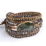 ZOSOJONA Women Wrap Bracelets Boho Natural Stone Jasper Turquoises Strand Bracelet Jewelry Collection
