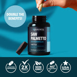 Saw Palmetto with Stinging Nettle Capsules - 2X Prostate Support Supplement for Men’s Health - 120 Count - DHT Blocker for Urinary Tract Function and Hair - Vegan, Non-GMO - 2 Month Supply