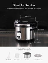 CUCKOO Commercial Rice Cooker & Warmer, Extra Large Rice Cooker 30-Cup Uncooked / 60-Cup Cooked, Professional Industrial Grain Cooker with Large Capacity, Easy One-Touch Operation, Silver (CR-3032)