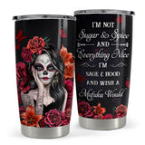 Sugar Skull Tumbler 20oz Stainless Steel Insulated Coffee Travel Mug Cup for Women Girls Gifts for Birthday Christmas Halloween