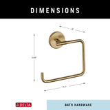 Delta Trinsic (1-Pack) Hand Towel Holder Champagne Bronze Towel Racks for Bathroom Wall Square Towel Ring Holder for Bath Towel Hanger for Kitchen, Bathroom Accessories 759460-CZ