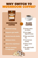 10-in-1 USDA Certified Organic Mushroom Coffee Instant, Instant Mushroom Coffee Brazilian Dark Roast for Better Energy, Focus, Gut Health, 60 Servings Regular Caffeine - ShroomDNA