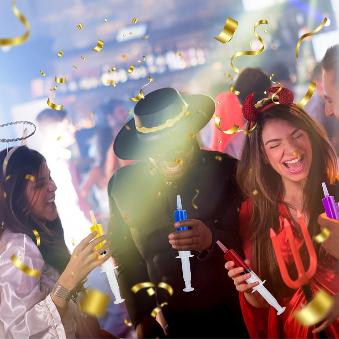 100 Pack Plastic Syringe with Tip Cap 10 ML Capacity Reusable Syringes, Durable Syringe for Halloween, Thanksgiving day, Christmas, Bachelorette