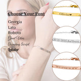 Jexiva Personalized Name Engraved Bar Bracelet for Women/Men – PVD Plated Stainless Steel – Custom ID Tag – Adjustable Chain – Double Side Engraving – Gift for Birthday, Anniversary