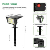 LAMKEEP Solar Spot Lights Outdoor with 60 LED & Auto On/Off, 2 Pack Solar Lights Outdoor Waterproof IP68 with 3 Lighting Modes, 2-in-1 Solars Landscape Light for Outside, Garden, Yard(Warm White)