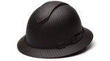 Pyramex Ridgeline Full Brim Hard Hat 4 Point Ratchet Vented Matte Black Graphite Pattern