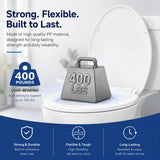 Round Toilet Seat, Slow Close, White Plastic, Never Loosen, 16.5”