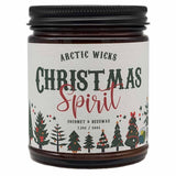Arctic Wicks Scented Coconut Beeswax Candles | Coconut Beeswax Non Toxic Candle 9oz Amber | Farmhouse Candles Non-Toxic Clean Burn 100% USDA Certified Biobased (Christmas Spirit)