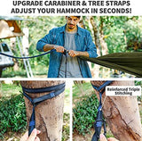 Camping Hammock - Hammocks with Mosquito Net Tent and Rain Fly Tarp, Portable Single & Double Nylon Parachute Hammock with Heavy Duty Tree Strap, Indoor Outdoor Backpacking Survival Travel