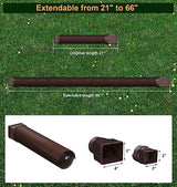 Rain Gutter Downspout Extensions, Downspout Extender for Rainwater Drainage Flexible, Down Spout Drain Extension Pipe and Extendable from 21 to 66 Inches (Brown)