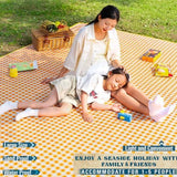 Extra Large Picnic Blanket Beach Blankets, 80''x80'' Picnic Mat Waterproof Sand Proof Foldable Portable for Outdoor Camping Hiking Travel Grass Park Music Festival Lawn Mats (yellow, 80x80 inch)