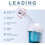 DYB Portable Facial Steamer, Nano Ionic Face Steamer with 360°Rotatable Sprayer,Mini Facial Steamer for Salon and Spa,1 Piece Headband and 4 Pieces Steel Skin Kits.