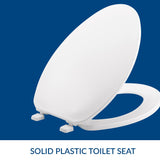 Bemis 170 Durable Plastic Toilet Seat, Elongated, White