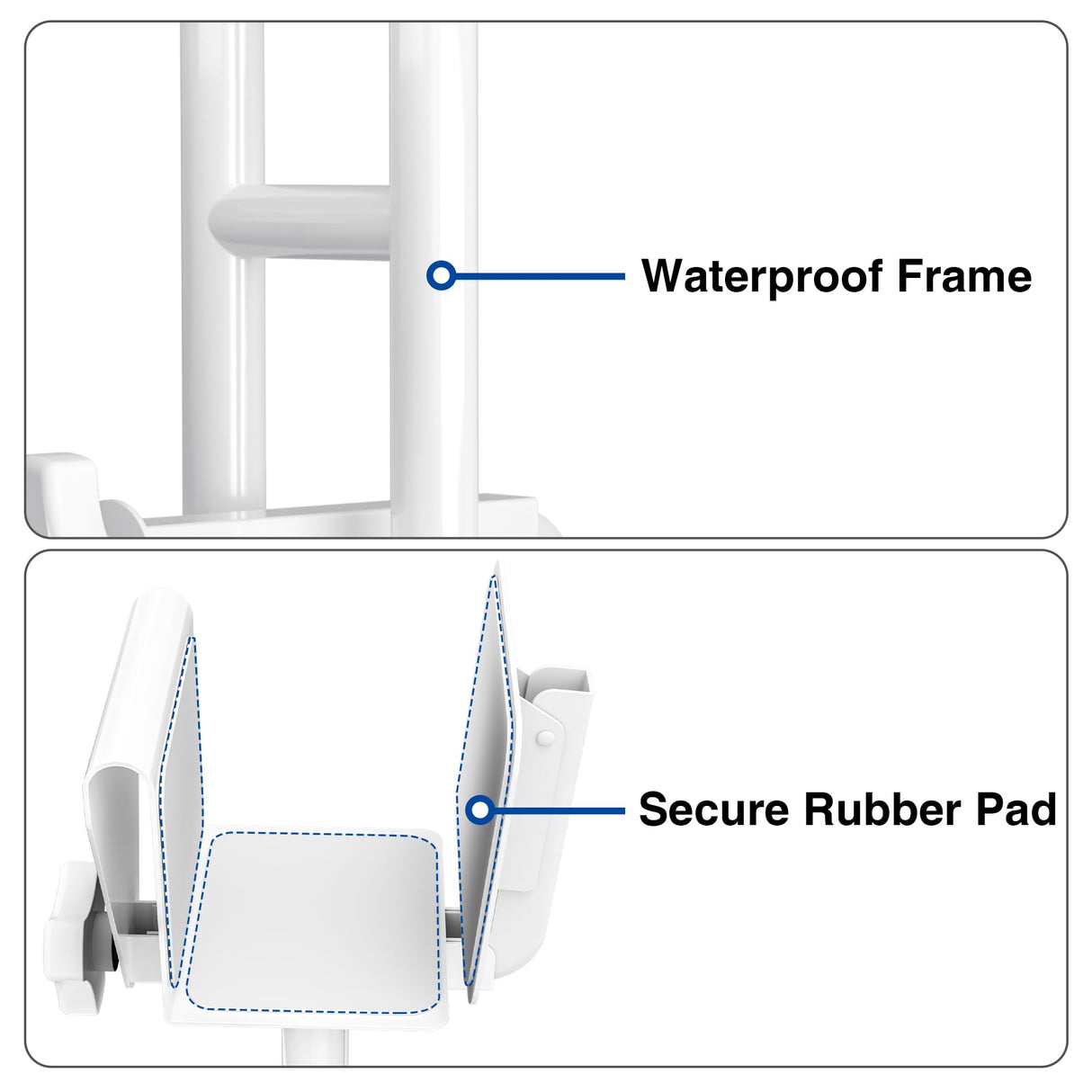 Adjustable Bathtub Safety Rail: Shower Grab Bar Handle for Seniors, Elderly, and Disabled, Fits 3 to 7 Inch Tub Walls, Bathroom Safety Bars with Non-Slip Grip, Supports 300 lbs