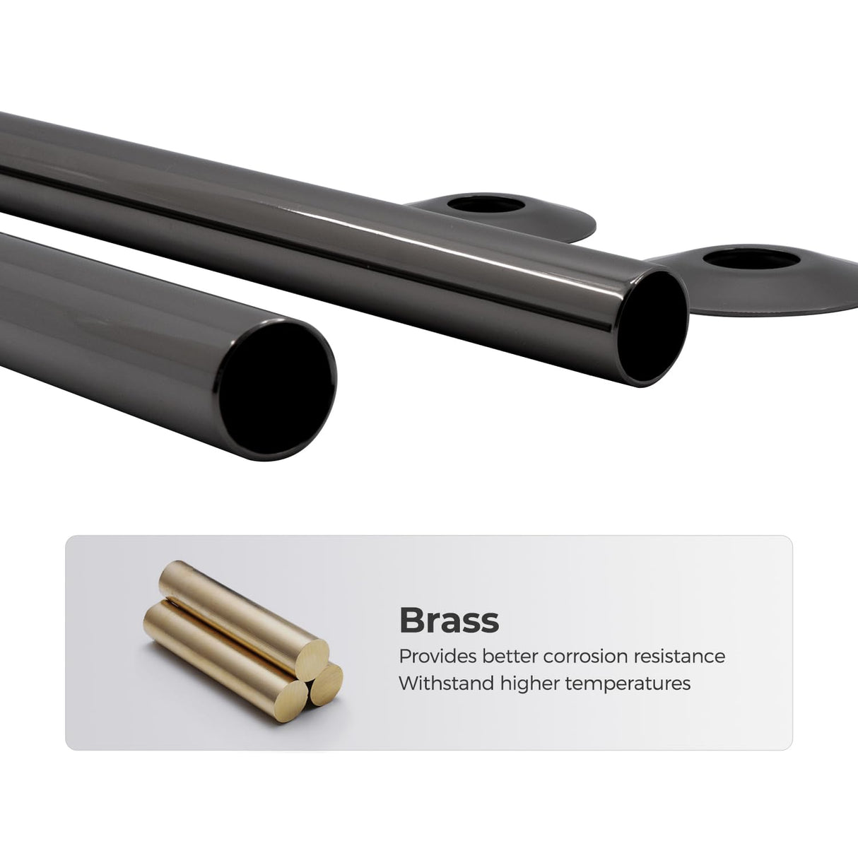 VANCOCO Pipe Tails Antique Brass 15mm X 300mm Radiator Pipe Collars Decoration Floor Plates Black Nickel (Pair)