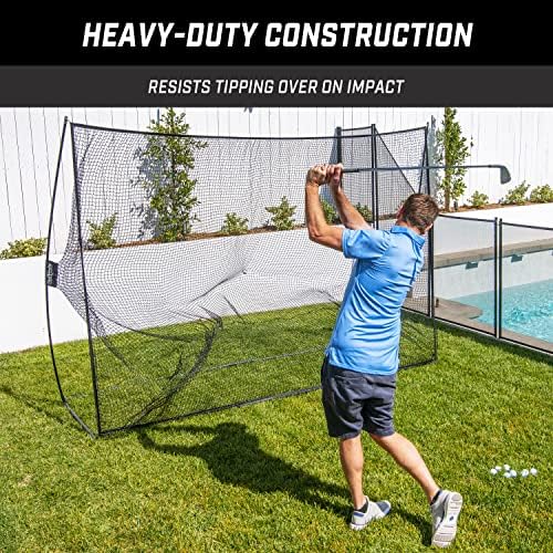 GoSports Golf Practice Hitting Net - Choose Between Huge 10 x7 ft or 7 x7 ft Nets -Personal Driving Range for Indoor or Outdoor Use - Designed by Golfers for Golfers