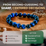 Conscious Items Blue Tiger's Eye Bracelet for Women & Men, Gemstone Beads