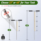 Soil Probe Rod, 33"-48" Septic Tank Locator Tool, Stainless Steel Probing Rod, Ground Probe Rod with T Handle, Ground Rod Tool for Soil Compaction, Gardening, Locating Underground Pipes & Gopher Runs