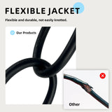EP 15 Ft Outdoor Extension Cord - 12/3 SJTW Heavy Duty Black Extension Cable with 3 Prong Grounded Plug - Power Cord for Lawn, Garden, Appliances