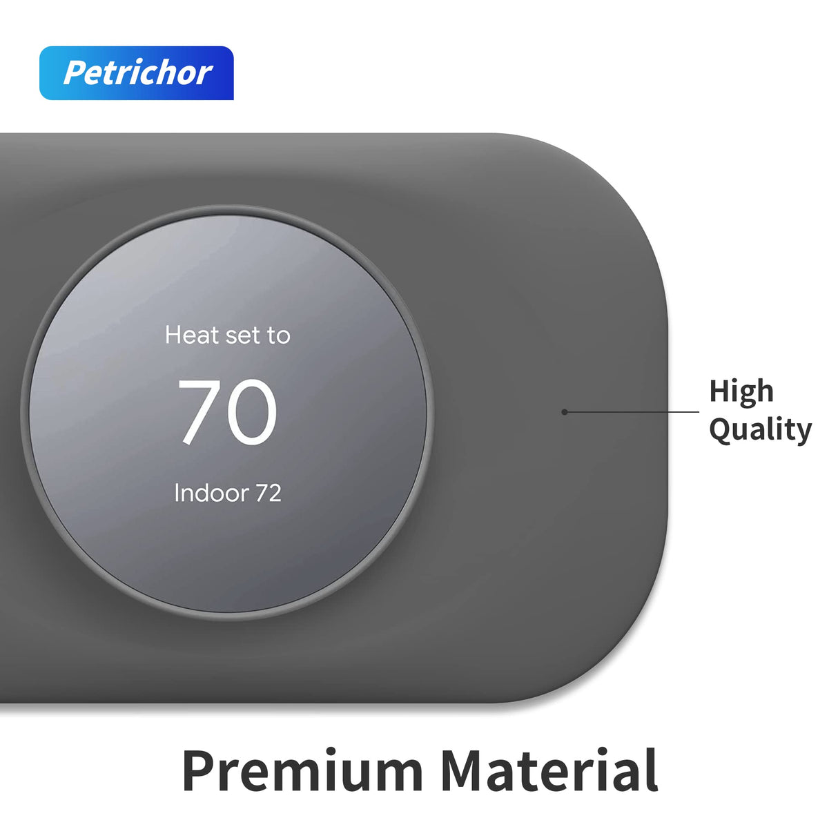 Petrichor Nest Thermostat Wall Plate - Compatible With Google Nest 2020 - Trim Kit, Cover Accessory for Easy Installation - Charcoal