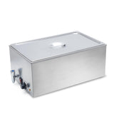 SYBO Commercial Grade Stainless Steel Bain Marie Buffet Food Warmer Steam Table for Catering and Restaurants (1 Section with Tap)