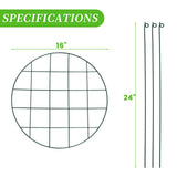 TIyneayle 12 Pack Peony Cages and Supports 16 x 24 Inch Grow Through Plant Support Peony Support Ring for Outdoor Plants