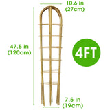 Taoskai 5 Pack 4 Feet U-Shape Bamboo Trellis, Natural Bamboo Trellis for Climbing Plants, Vegetables, Cucumber, Tomato, Outdoor and Indoor Potted Plants