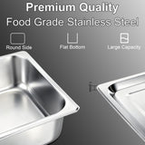 VOISEN 2 Pack Hotel Pans, 2.5" Deep, Anti-Jamming, Commercial Stainless Steel Steam Table & Catering Food Pans