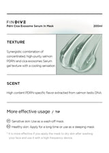 FINDIVE OFFICIAL PDRN CICA Exosome Serum in Mask, PDRN (Sodium DNA) 5,000ppm, Cica Exosome 1,000ppm, Marin Collagen, Soothes, Regenerates Skin, 6.76fl.oz