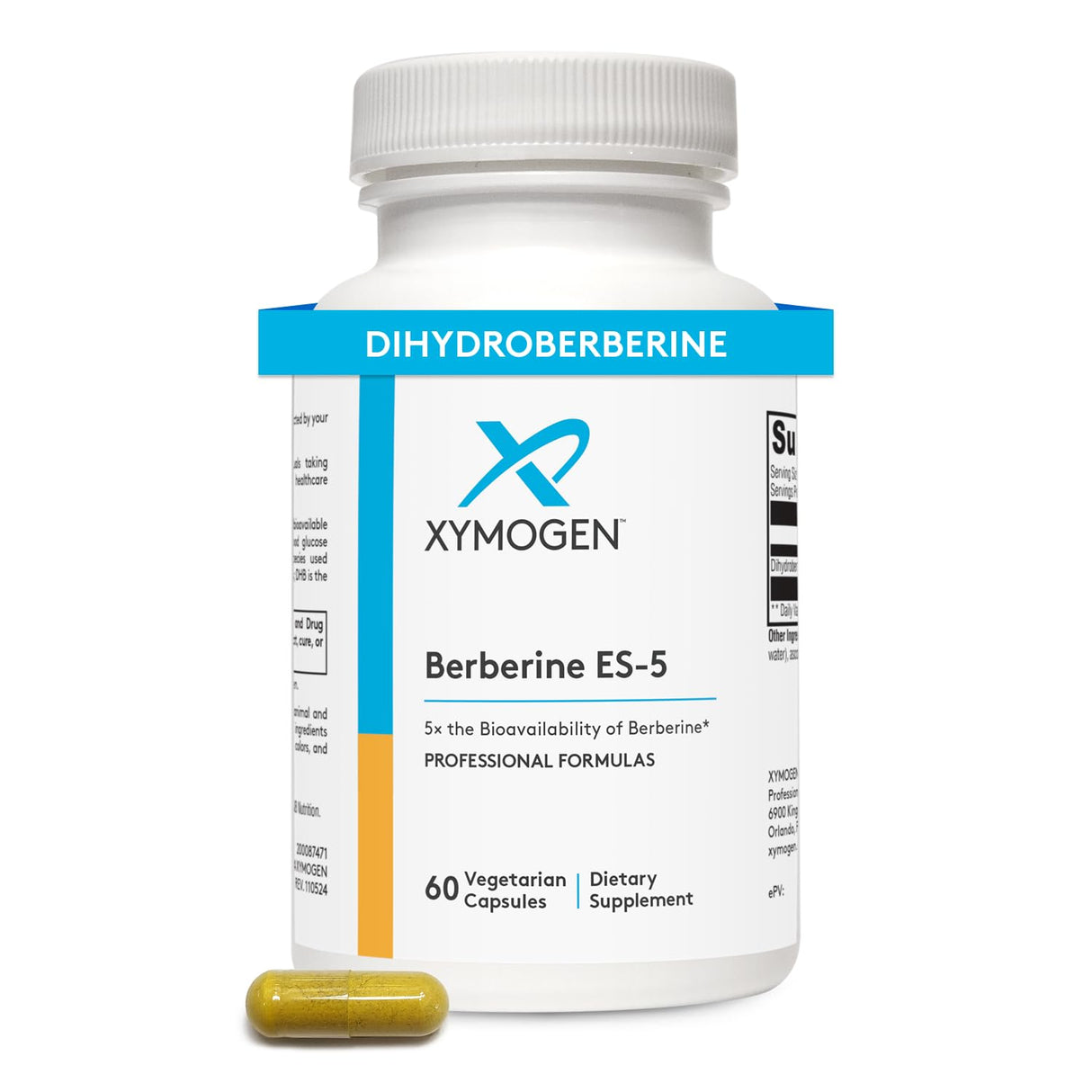 XYMOGEN Berberine ES-5 - Dihydroberberine Berberine Supplement - 5X The Traditional Bioavailability - Metabolic Support (60 Capsules)