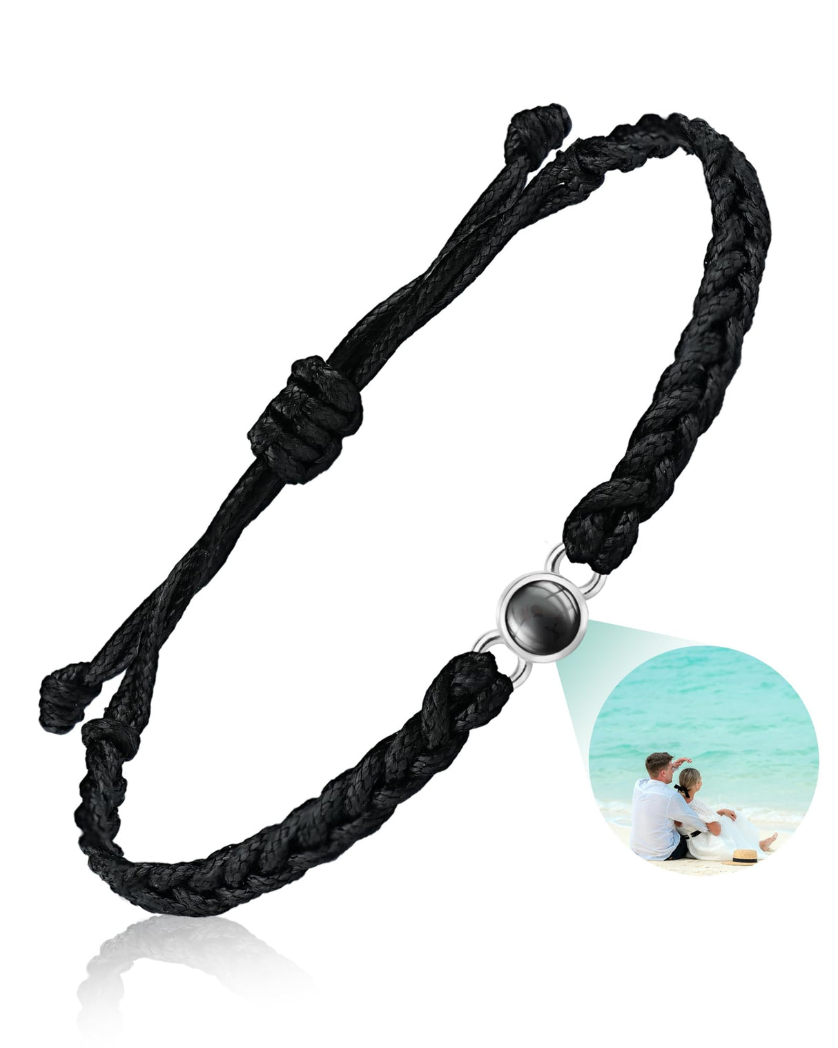 SUPHELPU Custom Bracelets with Picture Inside, Personalized Photo Bracelet Projection, Personalized Gifts for Memorial Mom Mothers Day, Women's Italian Style Charm Bracelets