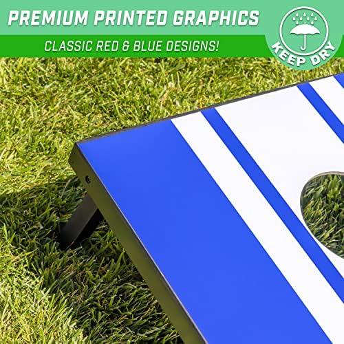 GoSports Portable Cornhole Sets, 8 Styles – Choose 4 x 2 ft or 3 x 2 ft - Boards Include 8 Bean Bags, Travel Case, and Game Rules