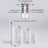 Homemory 9 Pcs Flameless Candles with Embedded Star String Fairy Lights, Battery Operated Candles, LED Candle, Fake Candles with Remote Control and Timer (Ivory)
