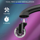 Gaming Chair Wheels - 2.5 inch Heavy Duty Caster Wheels(2200lbs),Mute Rolling Desk Chair Wheels Replacement (Set of 5)-Rubber Office Chair Wheels for Carpet, Wood Floors,Hardwood Floors