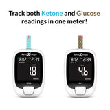 KETO-MOJO GK+ Bluetooth Glucose & Ketone Testing Kit + Free APP for Ketosis & Diabetes Support. 20 Blood Test Strips (10 Each), Meter, 20 Lancets, Lancing Device, and Control Solutions