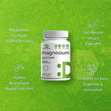 Magnesium Glycinate 500mg, 240 Veggie Capsules | Chelated | Highly Purified Essential Trace Mineral for Muscle, Joint, Heart, & Digestive Health