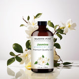 MAJESTIC PURE Jasmine Essential Oil | 100% Pure and Natural Jasmine Oil | Premium Grade Essential Oils for Hair Care, Home Diffusers, Skin, Aromatherapy, Massage and Humidifiers | 4 Fl Oz