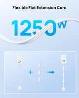 TROND Electrical Outlet Extender 360° Rotating Plug with 20W USB C, 36in Short Extension Cord, Wall Plug Adapter with 3 AC Outlets, Access Hard-to-Reach Outlets Use Behind Couches, Desk, White