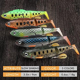 TRUSCEND Pre-Rigged Soft Fishing Lures, Well-Made Easy Catching Lures for Family Fishing, Great Action Swimbaits with Spinner, All-Conditions Fishing Gear for Bass Trout Walleye, Crappie Fishing Jigs