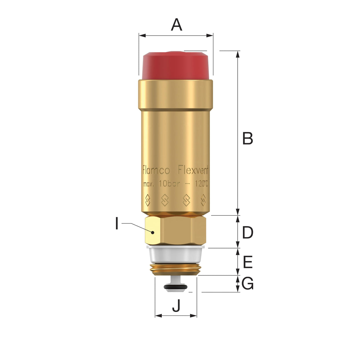 Flamco Flexvent 1/2" Floatvent c/w shut-off valve - Automatic Air Vent 27740