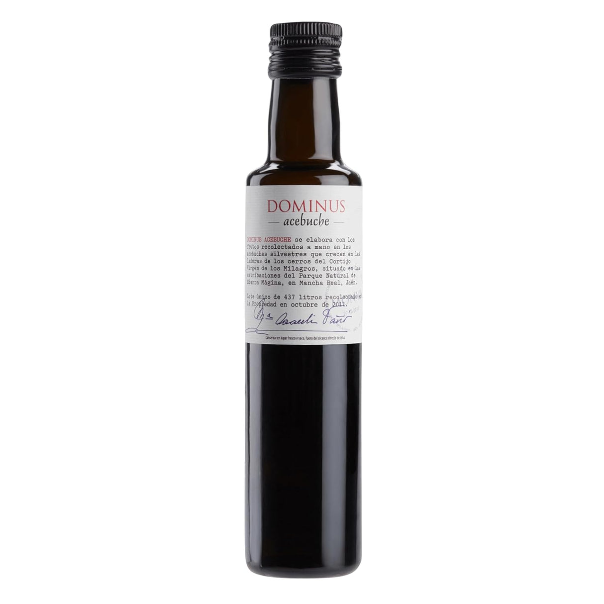 Alta Gama Best Drinking Extra Virgin Olive Oil Dominus Acebuche, Polyphenol Rich Spanish Extra Virgin Olive Oil, Imported from Spain, Organic, Wild Olives, Acebuchina Variety, Cold Pressed, High in Polyphenol, 1,350 PPM, 250 ml