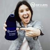 Nevlers Navy Blue Himalayan Salt Inhaler w/ 6 Oz Coarse Pink Himalayan Sea Salt | Ceramic Portable Himalayan Pink Salt Inhaler for Lungs & Nose | Homeopathic Natural Asthma Relief Smelling Salts