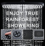 High Pressure Rain Shower Head: Upgrade Shower Heads with Handheld Spray Combo with Fixed Showerhead and 10 Sprays Handheld Shower Head, Detachable Showerheads Built-in Magnetic Docking and Power Jets