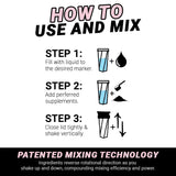 HELIMIX 1.5 Vortex Blender Shaker Bottle Holds Upto 20oz | No Blending Ball or Whisk | USA Made | Portable Pre Workout Whey Protein Drink Shaker Cup | Mixes Cocktails Smoothies Shakes | Top Rack Safe