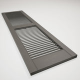 Ekena Millwork Lifetime Vinyl LL1S14X06700TG Standard Cathedral Top Center Mullion, Open Louver Vinyl Shutters, w/Installation Shutter-Lok's & Matching Screws (Per Pair), 14.5"W x 67"H, Tuxedo Grey