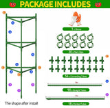 6 Pack Large Tomato Cage for Garden Up to 49" H X 16" W Metal Plant Support Stakes with Clips Triangle Pea Cages Cucumber Trellis for Vegetables Pots Vines Flowers Climbing Plants